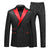 Tailored Fit Peaked Lapel Double Breasted Six-Buttons Jacquard 2 Piece Men's Party Suits