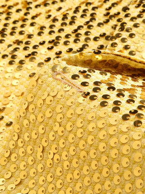 Tailored Fit Notched Lapel Single Breasted One-Button Men's Party Jacket With Sequins