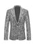 Tailored Fit Notched Lapel Single Breasted One-Button Men's Party Jacket With Sequins