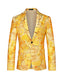 Tailored Fit Notched Lapel Single Breasted One-Button Printed Men's Party Jacket