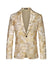 Tailored Fit Notched Lapel Single Breasted One-Button Printed Men's Party Jacket