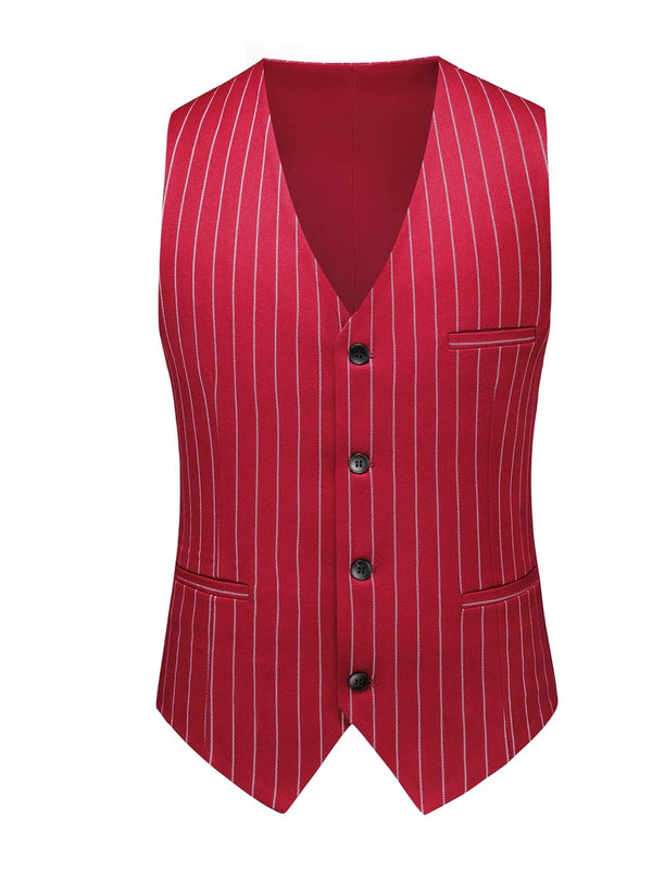 Tailored Fit Single Breasted One-button 3 Pieces Stripe print Men's Wedding Suits