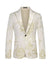 Tailored Fit Lapel Single Breasted One-Button Printed Men's Party Jacket
