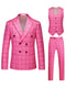 Tailored Fit Single Breasted One-button 3 Pieces Plaid Printed Men's Wedding Suits