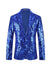 Tailored Fit Lapel Single Breasted One-Button Sequins Printed Men's Party Jacket
