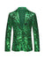 Tailored Fit Lapel Single Breasted One-Button Sequins Printed Men's Party Jacket