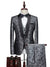 Tailored Fit Single Breasted One-button 3 Pieces Printed Men's Wedding Suits