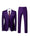 Tailored Fit Double Breasted Two-button 3 Pieces Solid Colored Men's Wedding Suits