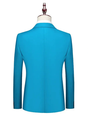 Tailored Fit Single Breasted Two-button 2 Pieces Solid Colored Men's Casual Suits