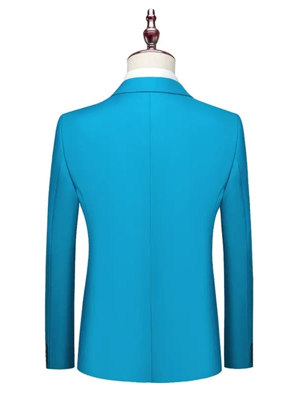 Tailored Fit Single Breasted Two-button 2 Pieces Solid Colored Men's Casual Suits
