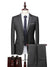 Tailored Fit Single Breasted Two-button 2 Pieces Solid Colored Men's Casual Suits