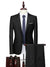 Tailored Fit Single Breasted Two-button 2 Pieces Solid Colored Men's Casual Suits