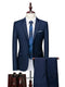 Tailored Fit Single Breasted Two-button 2 Pieces Solid Colored Men's Casual Suits