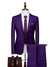 Tailored Fit Single Breasted Two-button 2 Pieces Solid Colored Men's Casual Suits