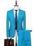 Tailored Fit Single Breasted Two-button 2 Pieces Solid Colored Men's Casual Suits