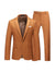 Tailored Fit Notched Lapel Single Breasted One-Button Solid Color 2 Piece Men's Party Suits