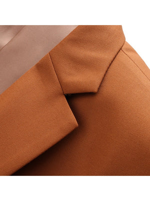 Tailored Fit Notched Lapel Single Breasted One-Button Solid Color 2 Piece Men's Party Suits