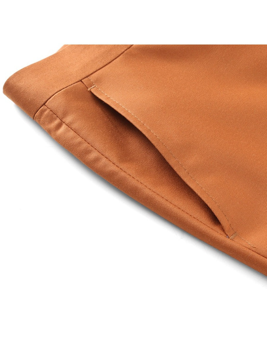 Tailored Fit Notched Lapel Single Breasted One-Button Solid Color 2 Piece Men&