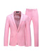 Tailored Fit Notched Lapel Single Breasted One-Button Solid Color 2 Piece Men's Party Suits
