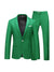 Tailored Fit Notched Lapel Single Breasted One-Button Solid Color 2 Piece Men's Party Suits