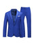 Tailored Fit Notched Lapel Single Breasted One-Button Solid Color 2 Piece Men's Party Suits