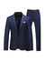 Tailored Fit Notched Lapel Single Breasted One-Button Solid Color 2 Piece Men's Party Suits