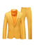 Tailored Fit Notched Lapel Single Breasted One-Button Solid Color 2 Piece Men's Party Suits