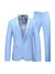 Tailored Fit Notched Lapel Single Breasted One-Button Solid Color 2 Piece Men's Party Suits