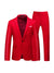 Tailored Fit Notched Lapel Single Breasted One-Button Solid Color 2 Piece Men's Party Suits