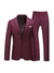 Tailored Fit Notched Lapel Single Breasted One-Button Solid Color 2 Piece Men's Party Suits