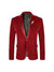 Tailored Fit Notched Lapel Breasted One-Buttons Velvet Men's Party Jacket