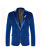 Tailored Fit Notched Lapel Breasted One-Buttons Velvet Men's Party Jacket
