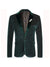 Tailored Fit Notched Lapel Breasted One-Buttons Velvet Men's Party Jacket