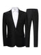 Tailored Fit Notched Lapel Single Breasted One-Button Solid Color 2 Piece Men's Party Suits