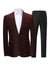 Tailored Fit Notched Lapel Single Breasted One-Button Solid Color 2 Piece Men's Party Suits