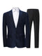 Tailored Fit Notched Lapel Single Breasted One-Button Solid Color 2 Piece Men's Party Suits