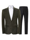 Tailored Fit Notched Lapel Single Breasted One-Button Solid Color 2 Piece Men's Party Suits