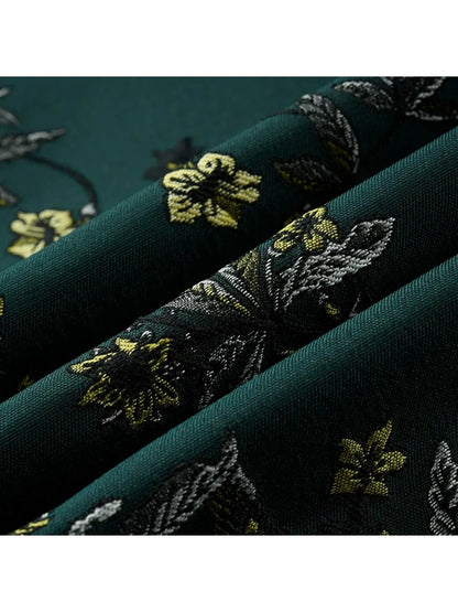 Tailored Fit Notched Lapel Single Breasted One-button Men's Party Jacket With Flower Embroidery