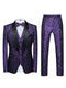 Tailored Fit Single Breasted One-button 2 Pieces Printed Men's Casual Suits