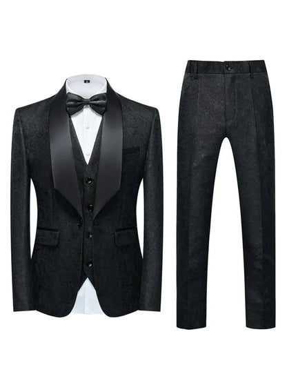 Tailored Fit Single Breasted One-button 2 Pieces Printed Men's Casual Suits