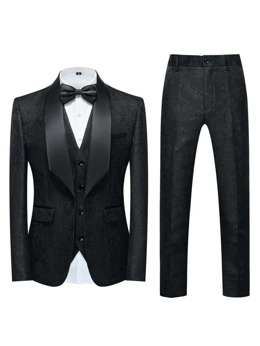 Tailored Fit Single Breasted One-button 2 Pieces Printed Men's Casual Suits