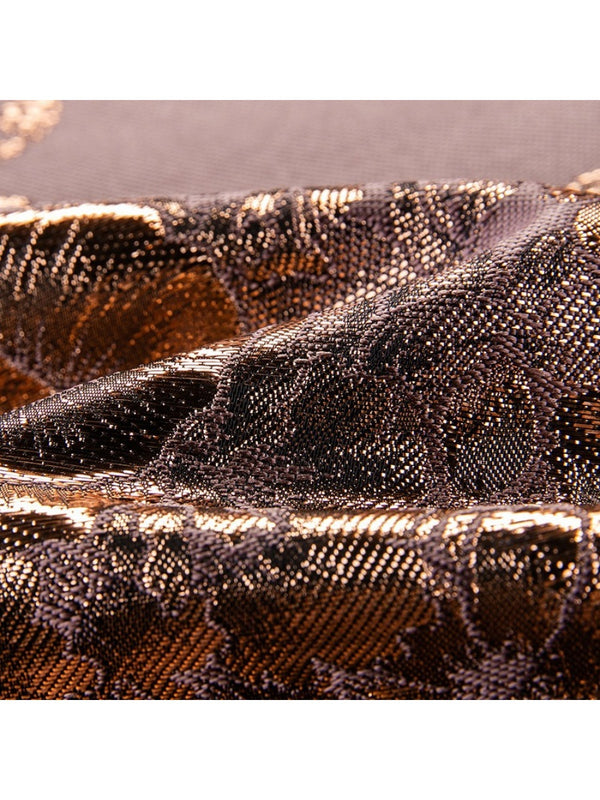 Tailored Fit Notched Lapel Single Breasted One-button Gilded Printed Men's Party Jacket