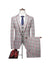 Tailored Fit Notched Lapel Single Breasted One-Button Grid 3 Piece Men's Party Suits