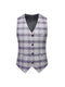 Tailored Fit Notched Lapel Single Breasted One-Button Grid 3 Piece Men's Party Suits