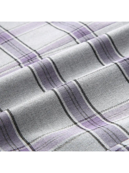 Tailored Fit Notched Lapel Single Breasted One-Button Grid 3 Piece Men's Party Suits