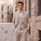 Tailored Fit Single Breasted Two-buttons 3 Pieces Solid Colored Men's Wedding Suits