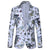 Tailored Fit Notched Lapel Single Breasted One-button Men's Party Jacket With Floral