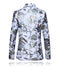 Tailored Fit Notched Lapel Single Breasted One-button Men's Party Jacket With Floral