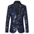 Tailored Fit Notched Lapel Single Breasted One-button Men's Party Jacket With Floral