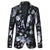 Tailored Fit Notched Lapel Single Breasted One-button Men's Party Jacket With Floral